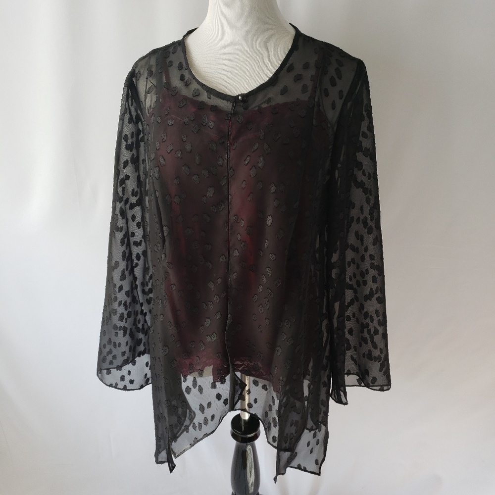🎄HBS COLLECTION🎄 WOMAN black see through blouse